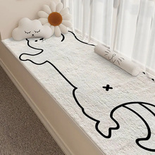 ins卧室床边地毯家用大面积撸猫感地垫卡通仿羊绒飘窗毯客厅垫子