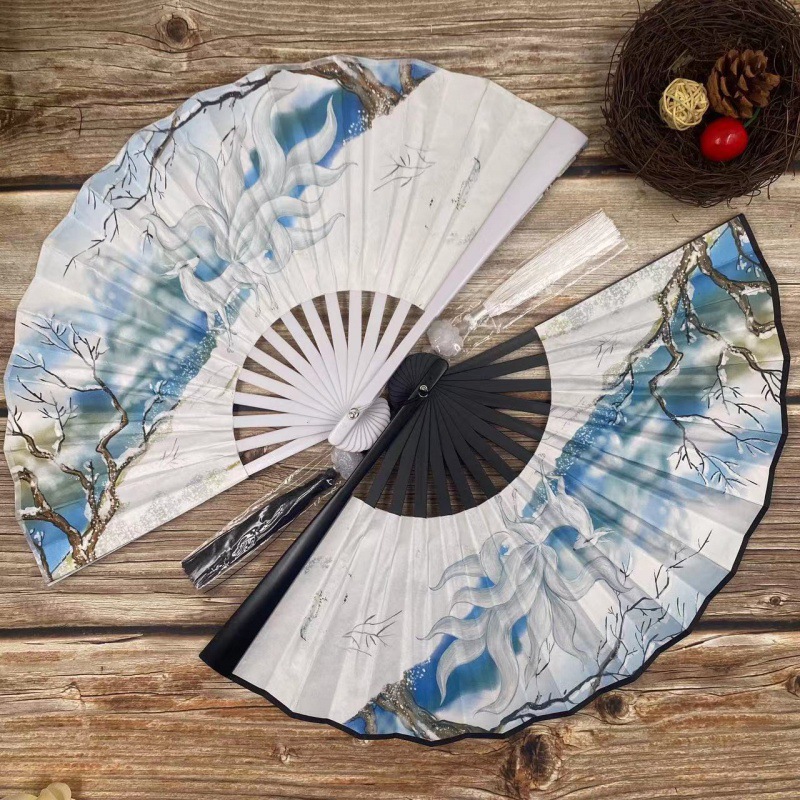 扇子 折扇寸夏季情侣款礼品白玉扇汉服仙气道具拍照独立站速卖通