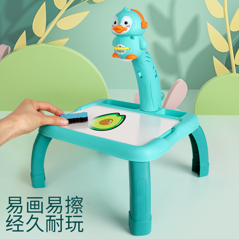 Children's Early Education Deer Projection Painting Instrument Children's Drawing Board Table Graffiti Writing Board Erasable Girls' Educational Toys