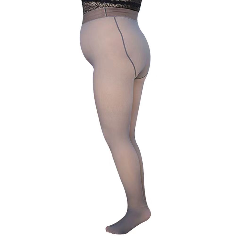 Plus Size Breathable Leggings One Seamless Leggings Fleece-lined Thick Fake Transparent Pantyhose with Gussets on Both Sides Stockings for Women Winter