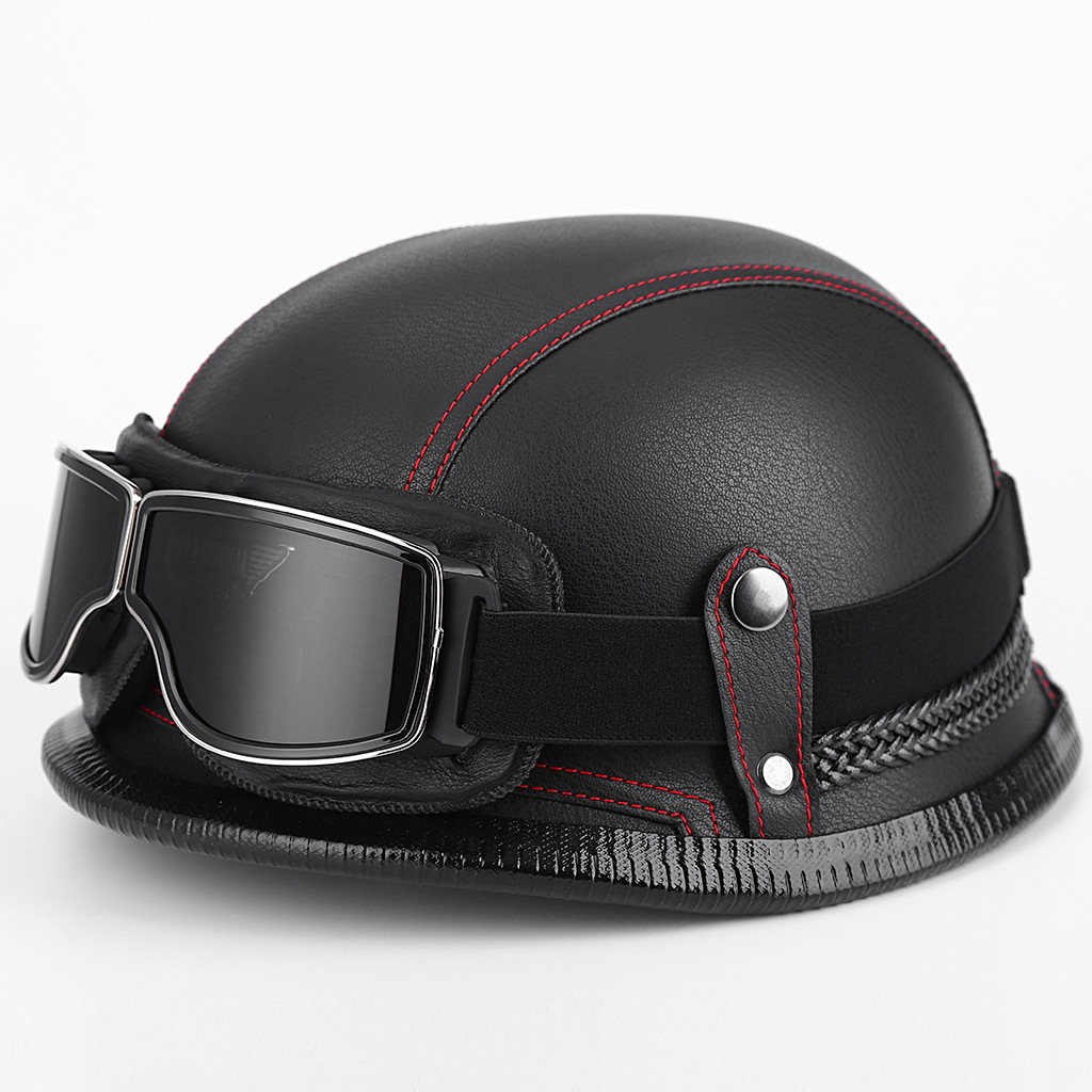 电动车复古半盔xxxxl哈雷电动机车大码头盔特大头围钢盔胖子情侣