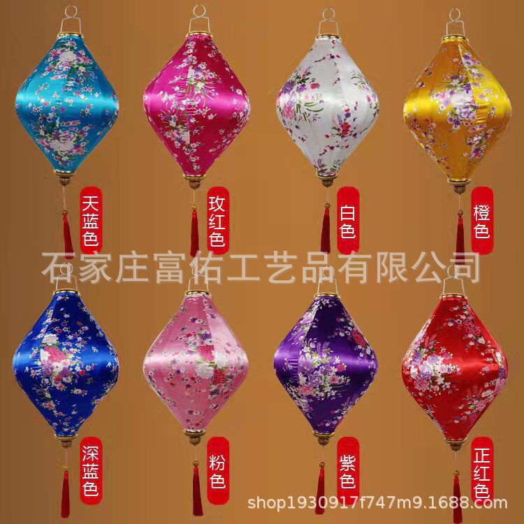 New in Chinese Antique Style National Fashion Lantern Diamond Satin Color Shaped Lantern Outdoor Rainproof Vietnam Lantern Wholesale