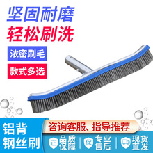游泳池不锈钢钢丝池刷 鱼池景观池青苔刷 池底池壁清洁毛刷包邮