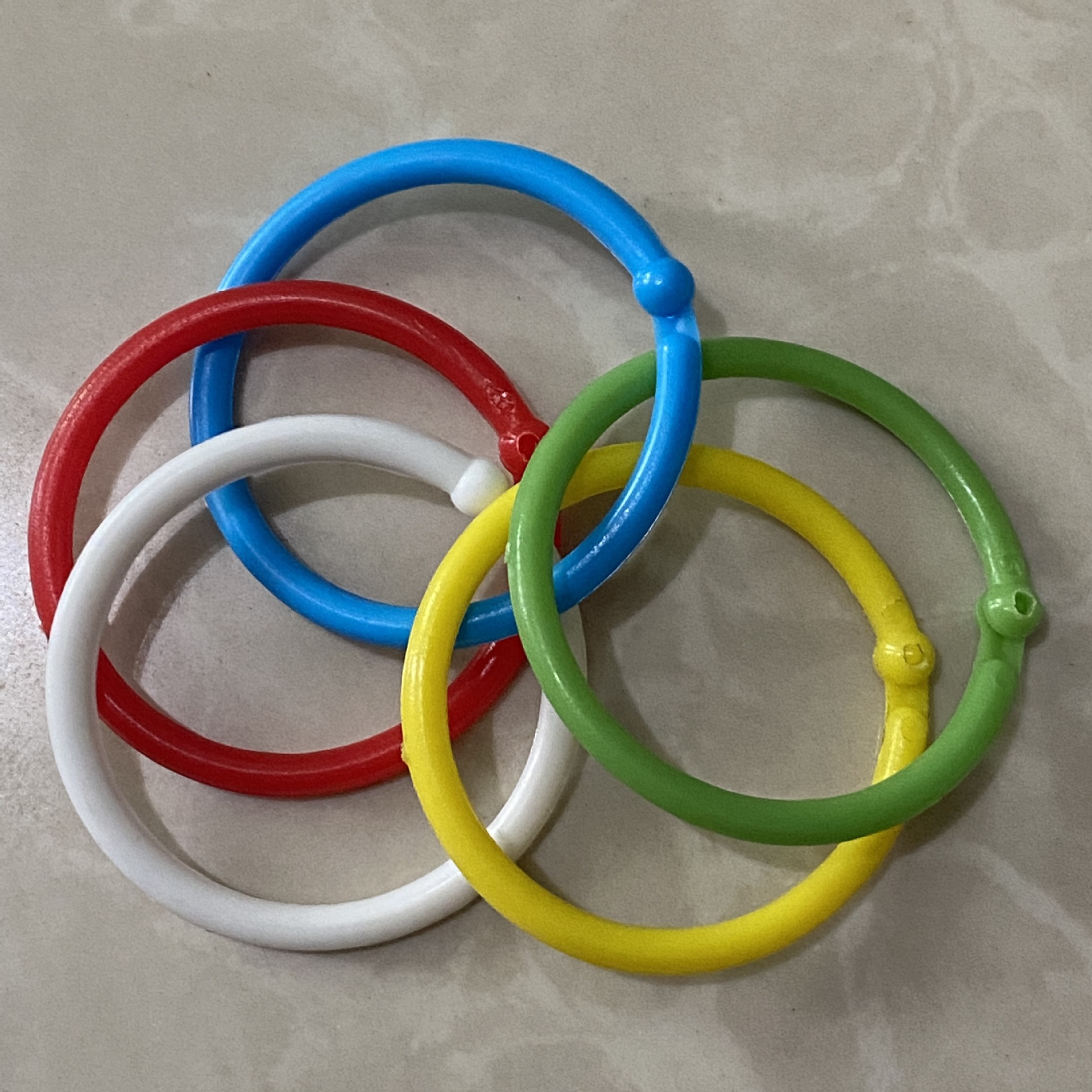 字卡收纳环单词卡彩色塑料活页圈环书圈可拆卸卡片扣开口圈收纳扣