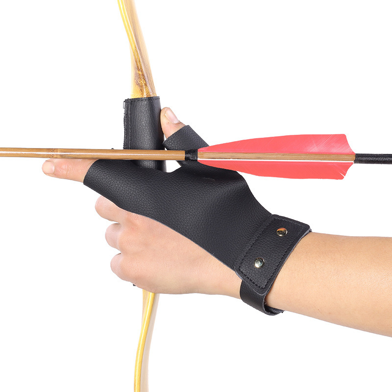 弓箭射箭护手传统美猎弓反曲弓蒙古式护具护臂护指牛皮扳指护手套