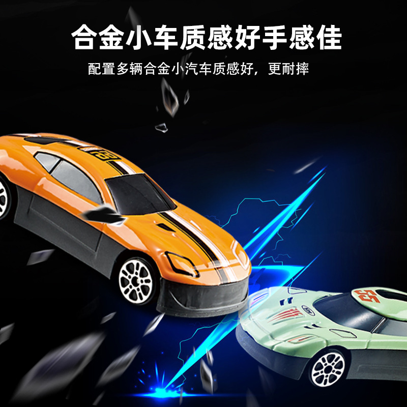 Children's Deformation Catapult Truck Folding Storage Track Racing Car Competitive Alloy Transport Vehicle Inertia Truck Toys