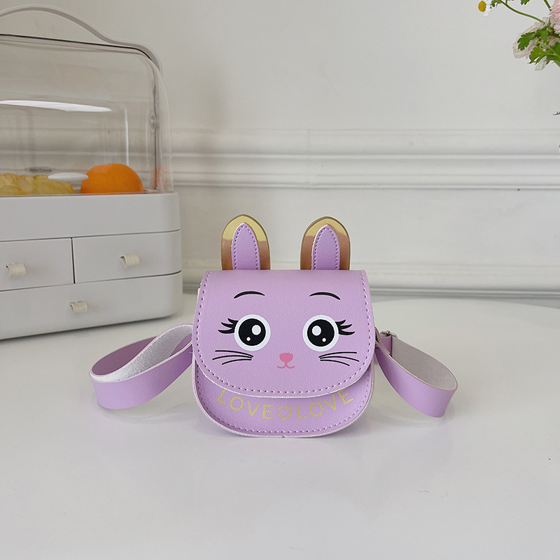 2023 Children's Baby Cute Fashion Cartoon Rabbit Children's Shoulder Messenger Bag Coin Purse Accessory Bag