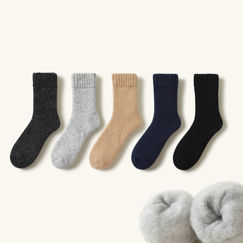 兔毛毛圈厚袜子男冬季新款加绒加厚保暖中筒棉袜地板袜-阿里巴巴