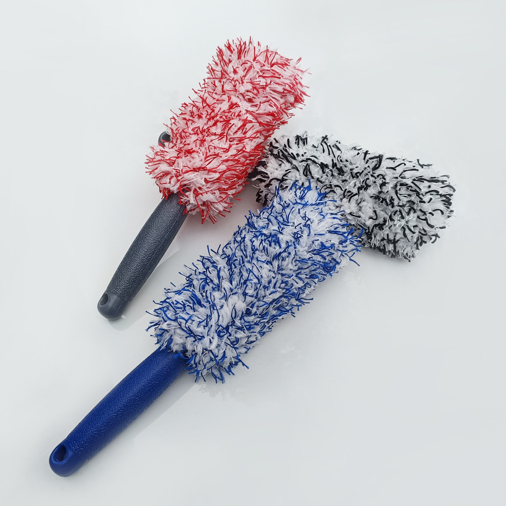 Microfiber Long Handle Tire Brush Sub Beauty Car Wash Supplies Tools Cleaning Plush Tire Brush Hub Brush