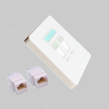 50g abs材质白色面板双口网络信息面板