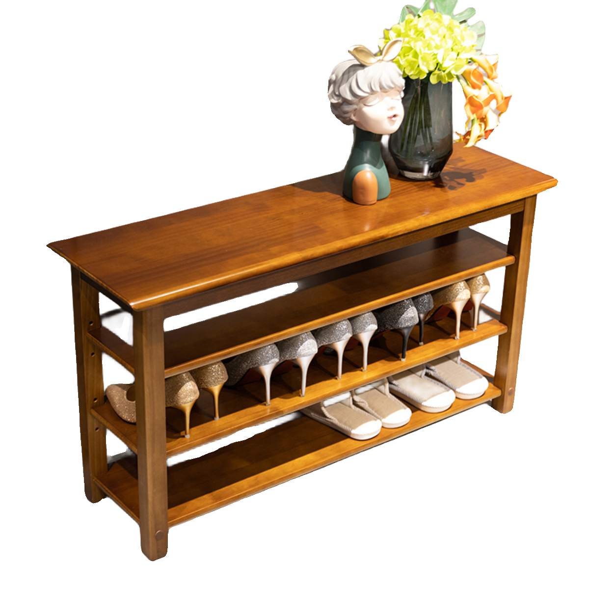 批发全实木换鞋凳玄关家用门口楼道鞋柜坐凳一体入户鞋架可坐式穿