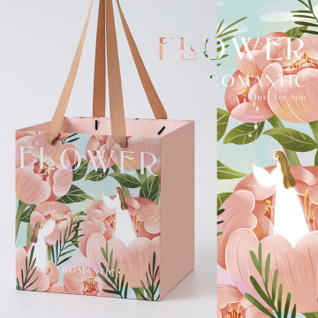 鲜花手提袋新款时尚鲜花花艺礼盒随身手提礼物袋子礼物盒手提袋