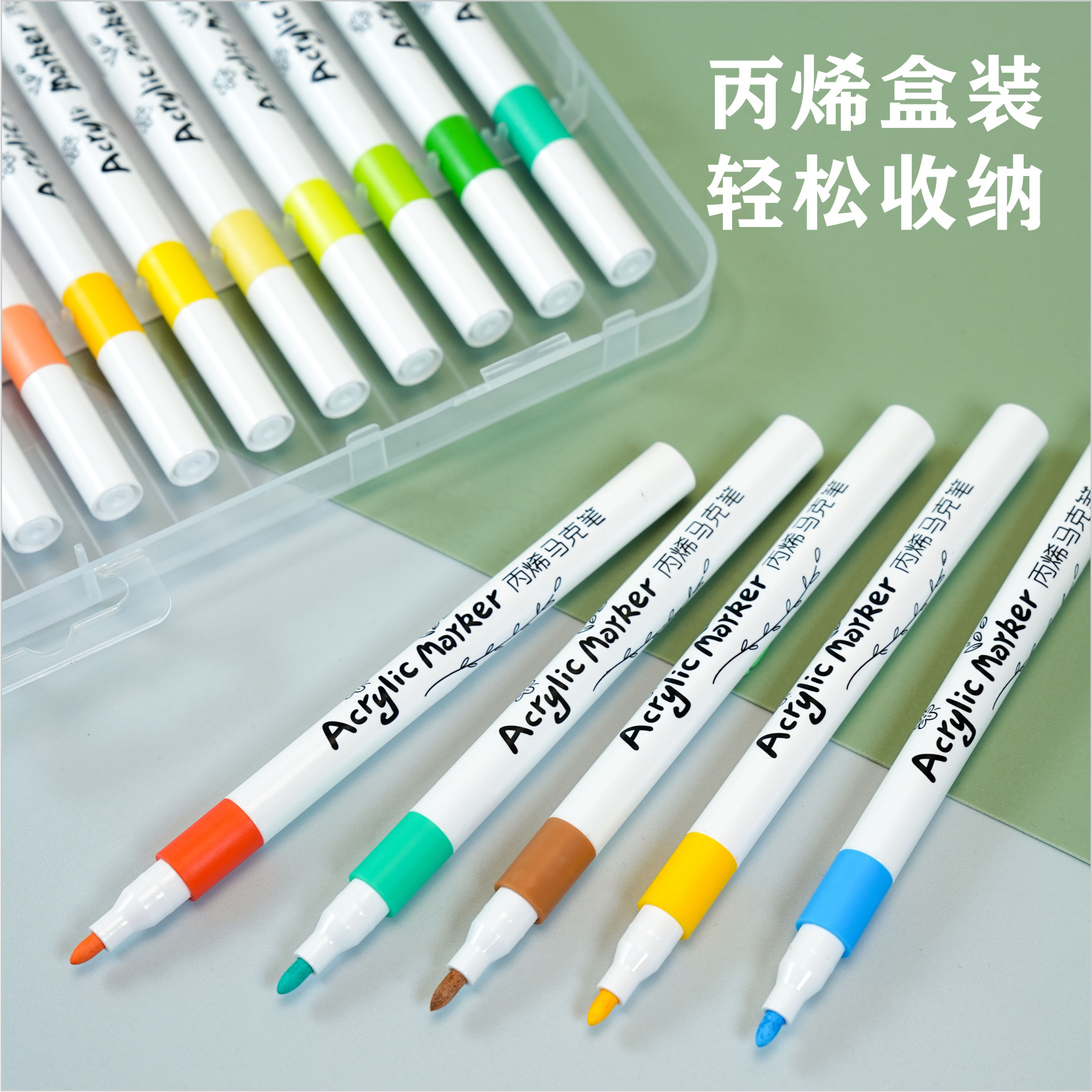 Acrylic Marker Pen Crayon/48/60 Children's DIY Painting Thin Rod Water-Based Mark Pen Opaque Paper Stackable