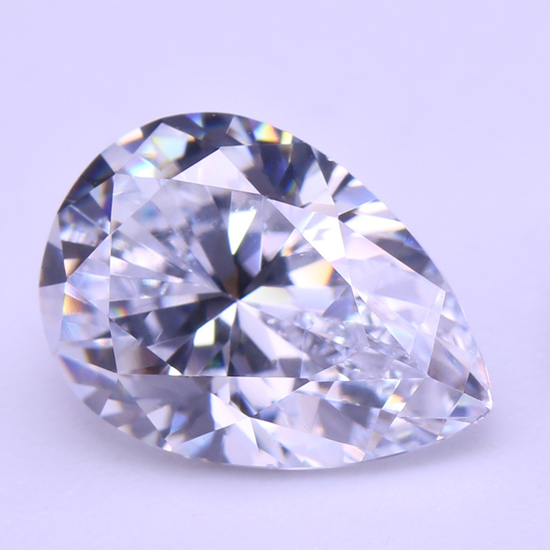 批发梨形白锆石 水滴形戒面白色锆石 人工合成立方氧化锆裸石批发