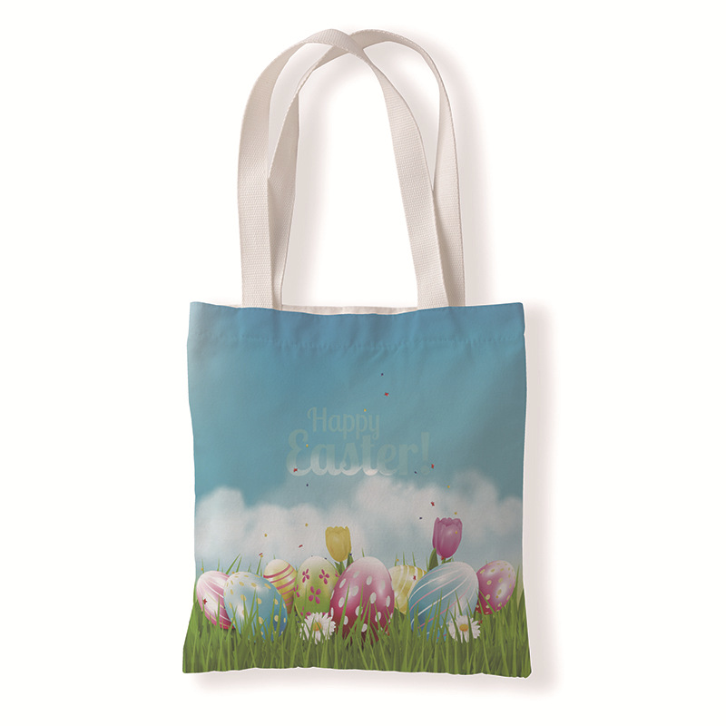Easter One-Shoulder Canvas Bag Leisure Coin Pocket Portable Art Shopping Gift Bag Yiwu Printed Canvas Bag