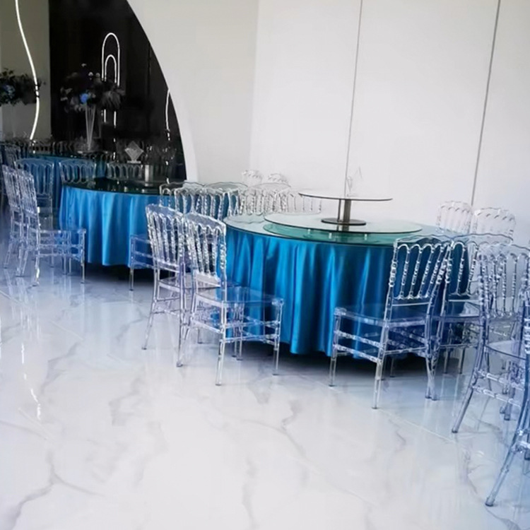 Factory Wholesale Wedding Chair Pc Acrylic Chair Transparent Crystal Chair Hotel Banquet Lobby Plastic Backrest Chair