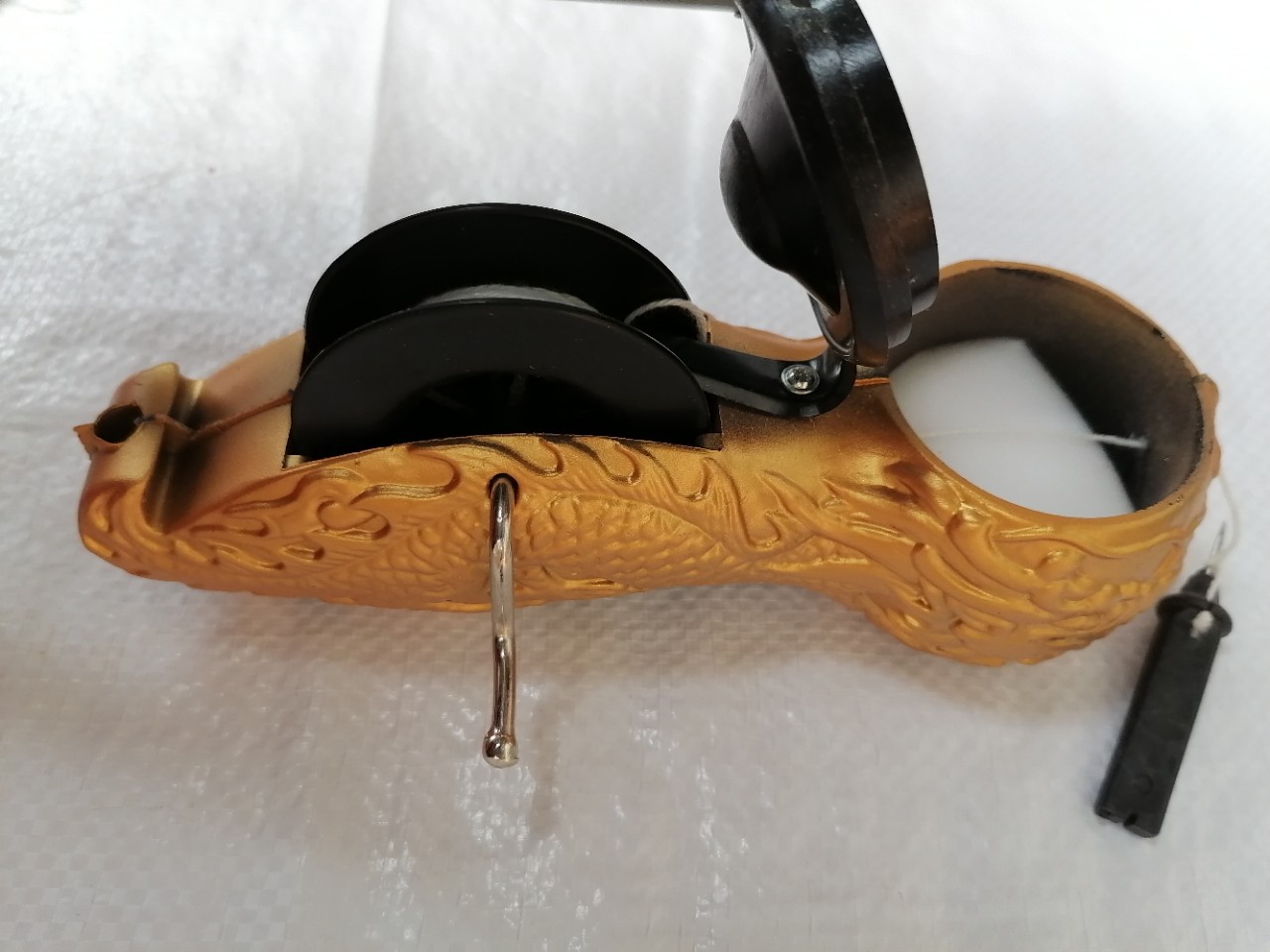 批发龙纹船型墨斗手摇墨斗弹线器木工划线工具墨斗