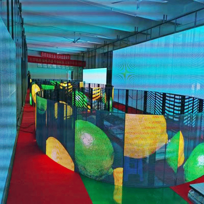 长期生产贴膜透明屏展厅led透明屏珠宝店led透明屏商场透明屏