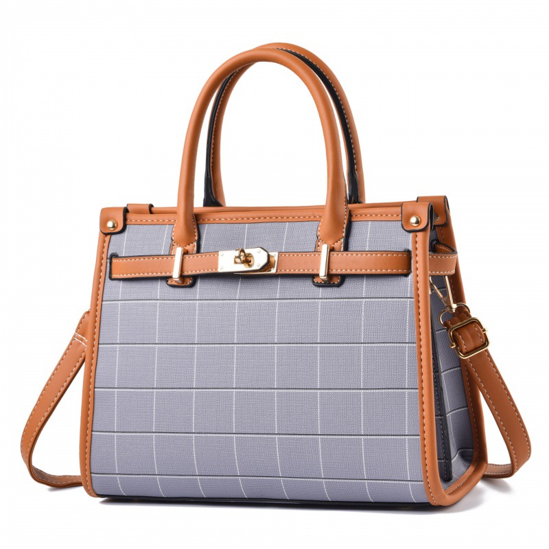 Women's Bag New European and American Ladies Handbag Shoulder Fashion Foreign Trade Big Bag Elegant Plaid Pattern