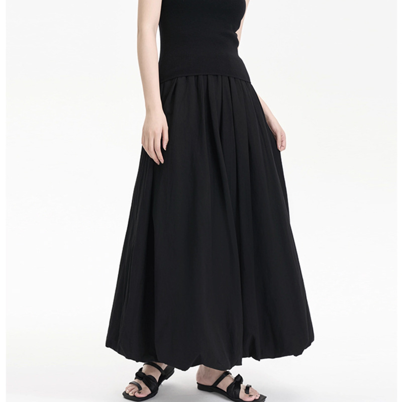 裙子女夏季2023新款高腰半身裙暗黑小众设计感蓬蓬花苞裙-阿里巴巴