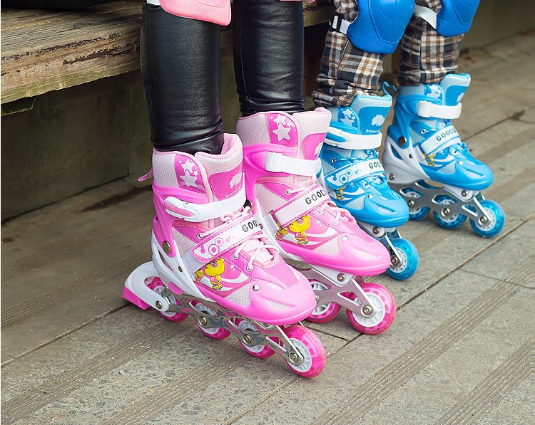 溜冰鞋儿童全套装初学者滑冰旱冰轮滑鞋男童女童中大童女学生专业