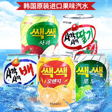 韩国原装进口乐天饮料238ml*12瓶葡萄草莓苹果橙梨汁果味果肉饮品