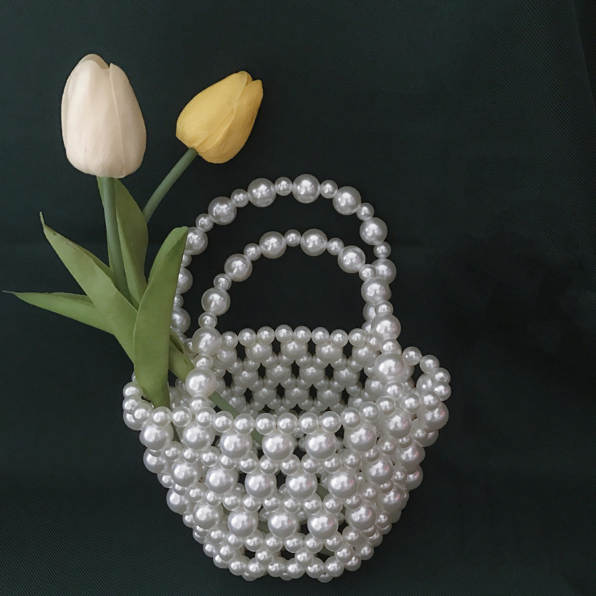 【成品】小众编织串珠包网红复古珍珠包包手工手提小红书手拎包