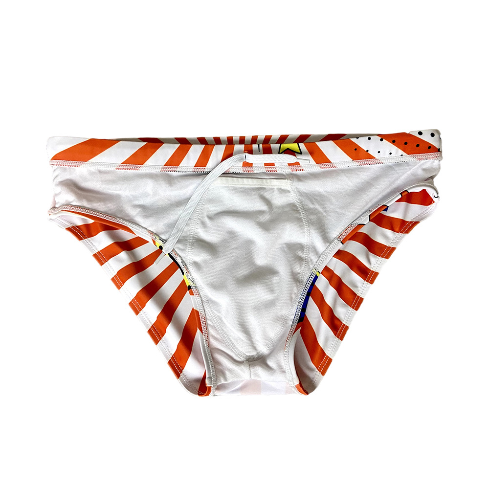 jessborn男式卡通低腰三角泳裤性感贴身游泳衣时尚潮流男士三角裤