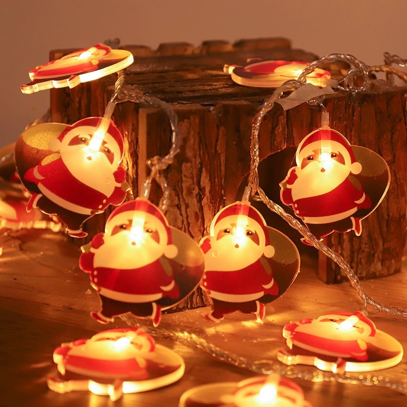 Solar LED Santa Claus Decorative String Lights Party Arrangement Holiday Gift Outdoor Lamp String Brightening Courtyard