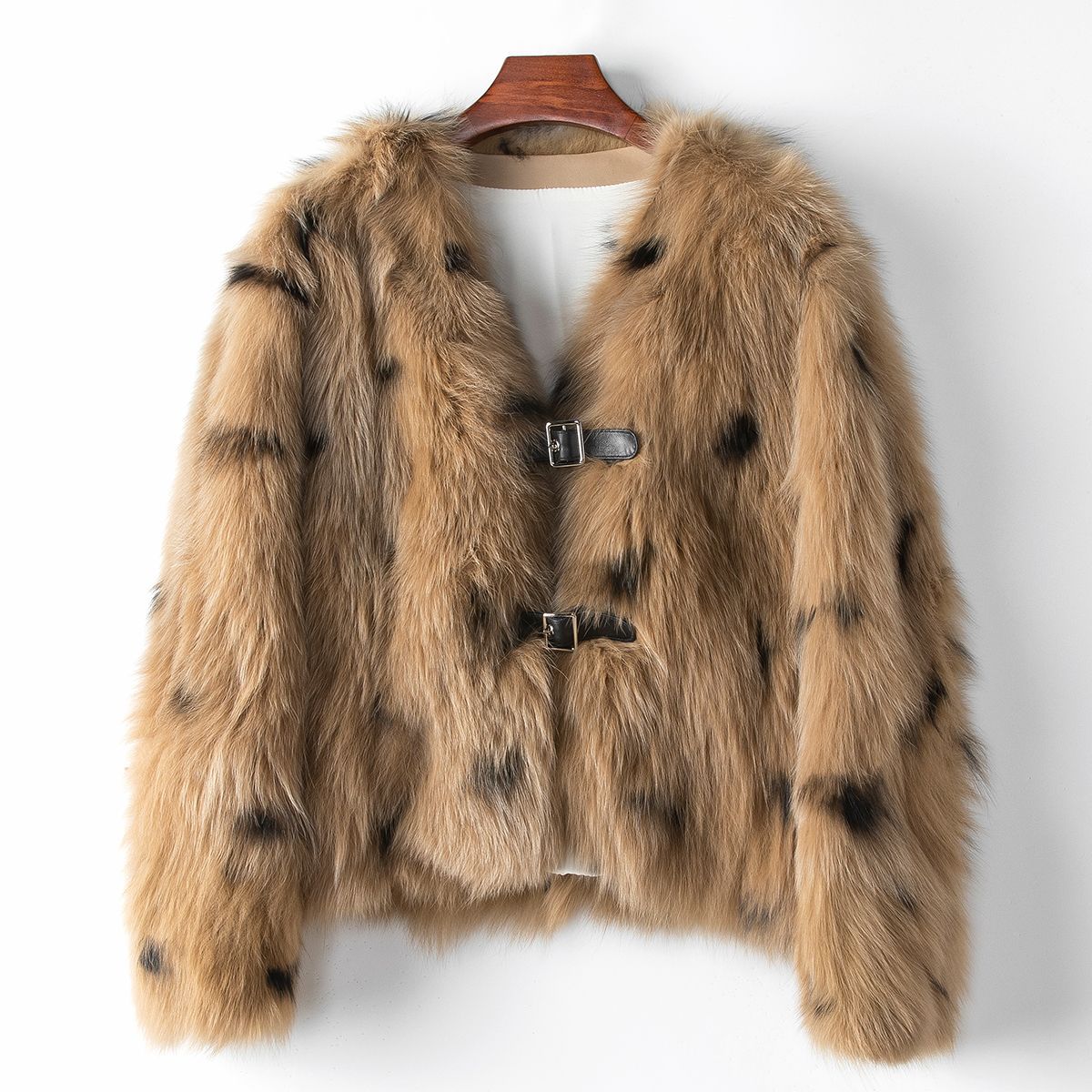 少量服饰海宁春季100狐狸毛真皮草外套2024新款美拉德裘皮大衣女