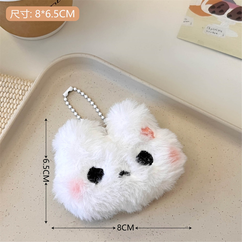 Cute Plush Sweetheart Bunny Little Bear Doll Pendant Student Bag Ornaments Accessories Girl Heart Super Cute Keychain
