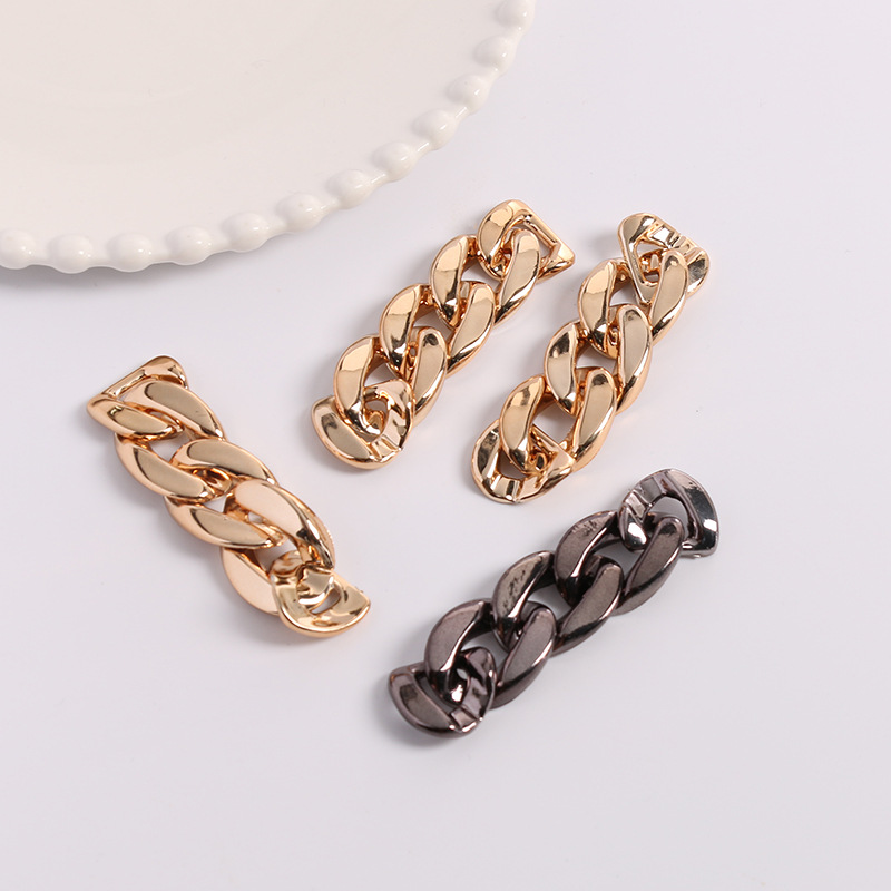 2023abs plastic uv plated chain buckle painted plastic uv shoe buckle diy ornament accessories