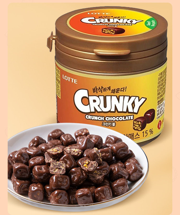 韩国乐天梦巧克力72�%脆香米巧克力豆可可朱古力豆lotte巧克力