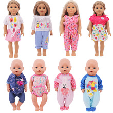 新款18寸美国女孩娃娃睡衣套装适合43cm夏芙娃娃玩偶公仔配饰衣服