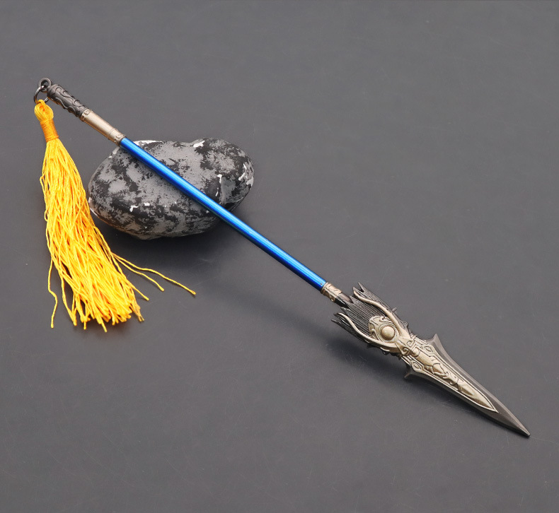 真三国无双苍龙天穿枪22cm全金属工艺品摆件模型