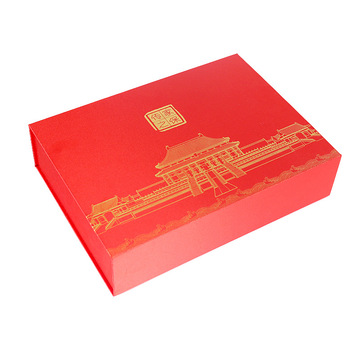 简约连体翻盖礼盒情人节红色礼物盒子婚礼伴手礼品包装盒加工定制