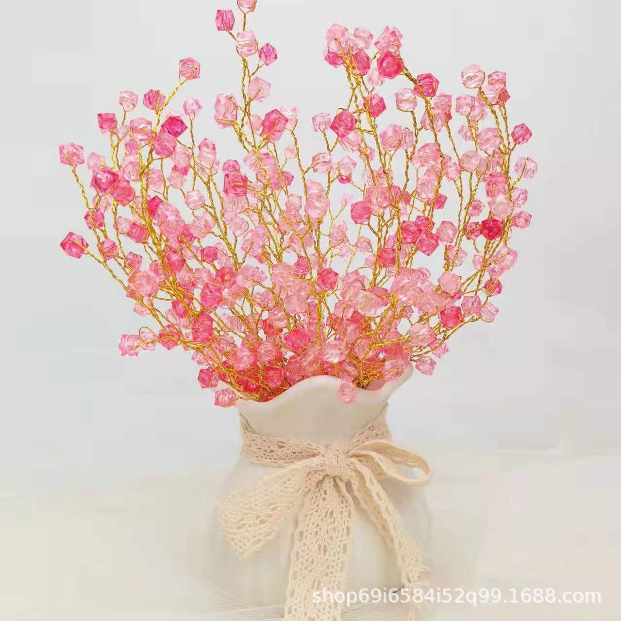 满天星材料包10mm菱形透明方珠子diy手工串珠材料非成品不含花瓶