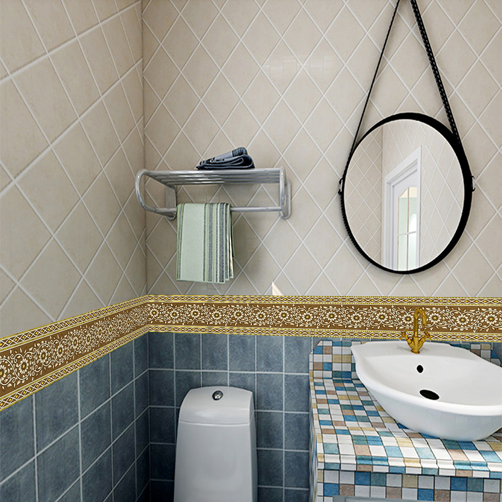 自粘腰线批发装饰条卫生间踢脚线地砖腰线店面墙裙墙围浴室墙贴