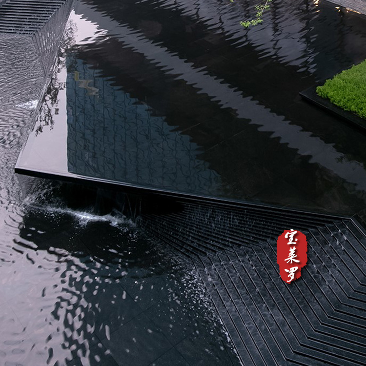 供应 黑色石材 水景汀步石 海南黑花岗岩景观石 光面汀步石