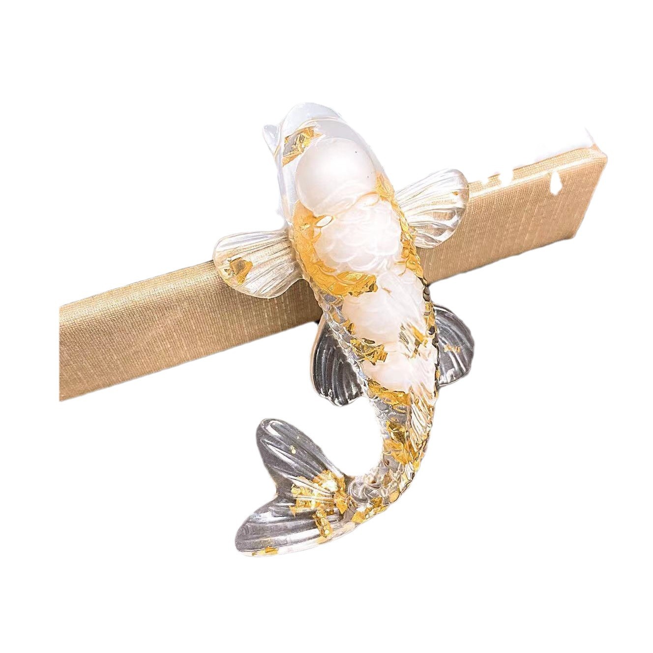 Natural Crystal Gravel Epoxy Fish Koi Shape Decoration Office Desktop Decoration Gift Car Decoration