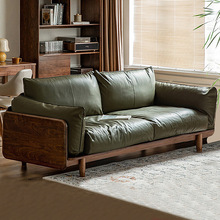 实木沙发简约新中式小户型客厅黑胡桃木休闲软包沙发组合