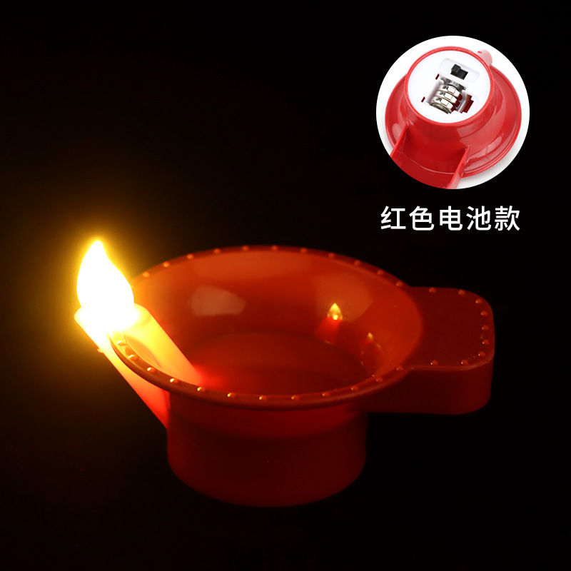 Simulation Led Candle Light Floating Oil Lamp Indian Street Lamp Water Sensing Row Light Festival Waterproof Diwali Wholesale