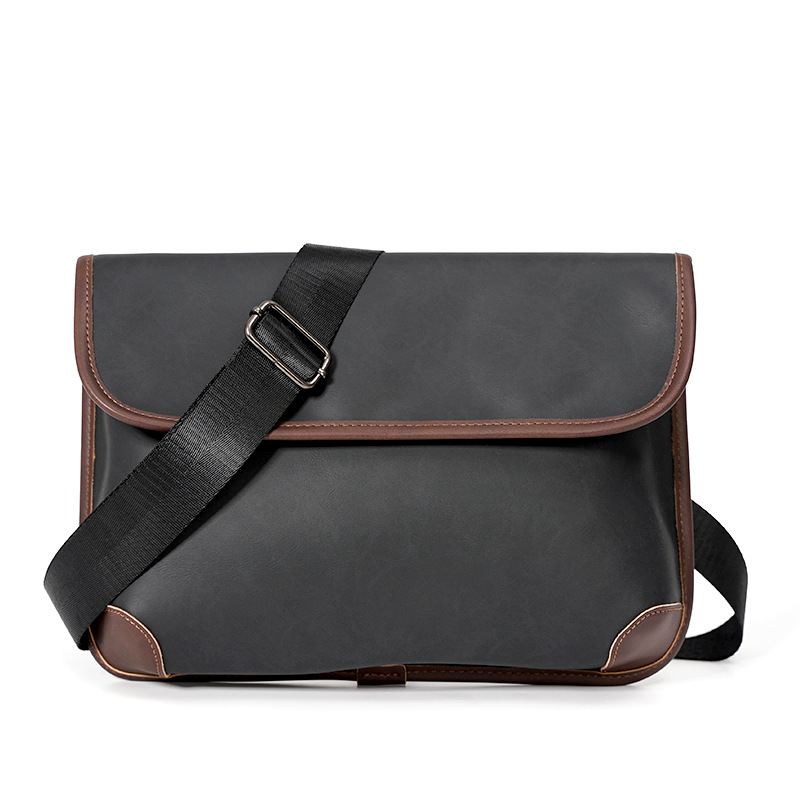 New Fashion Men's Shoulder Bag Flap Messenger Bag Men's Messenger Bag Large Capacity Business Trip File Bag Shoulder Bag Men