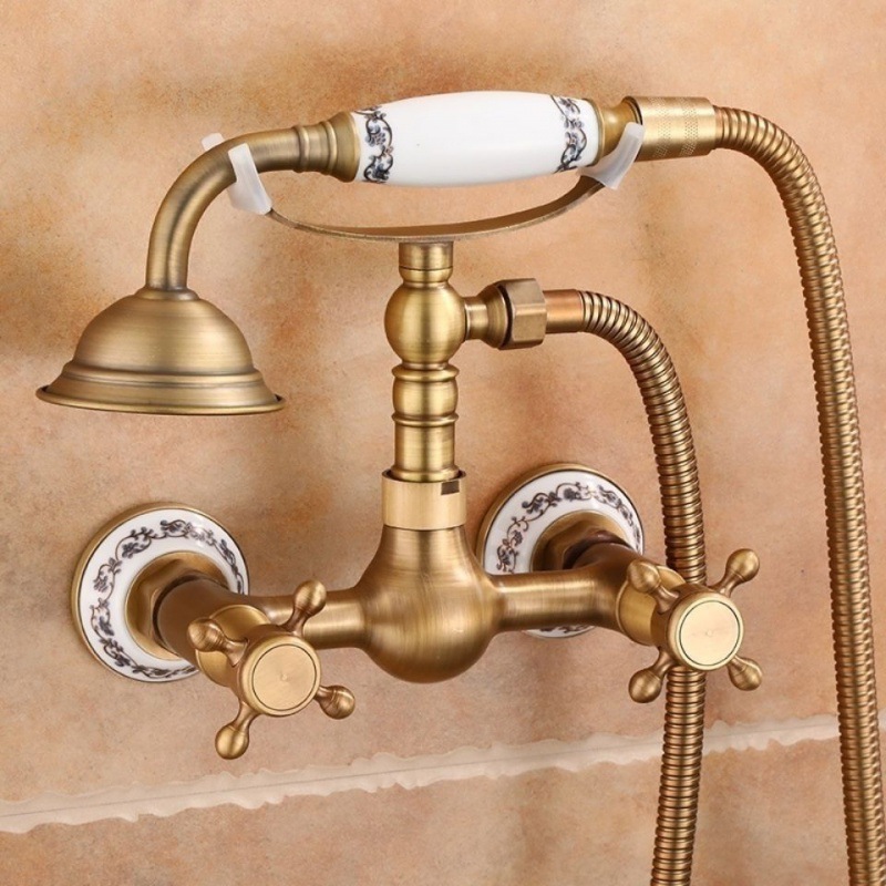 水龙头全铜铜仿古花洒套装欧式浴室淋雨沐浴花洒复古恒温淋浴器