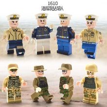 儿童立体积木益智拼装1610人偶海军陆战队玩具卡通人仔地摊货源