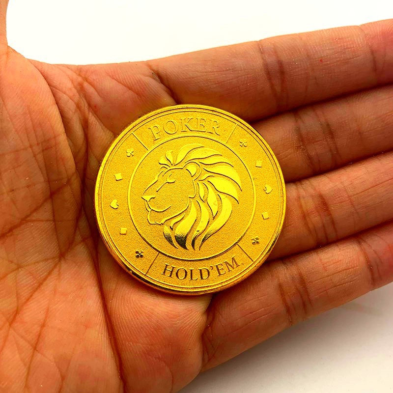 雄狮筹码镀金双面金币硬币纪念章 浮雕金币硬币纪念币单手创意币