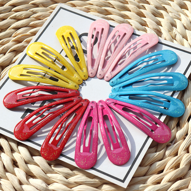 Exclusive for Cross-Border Korean Ins 6cm Large Drop Glitter Hair Clip Color BB Clip Candy Color Headdress Clip