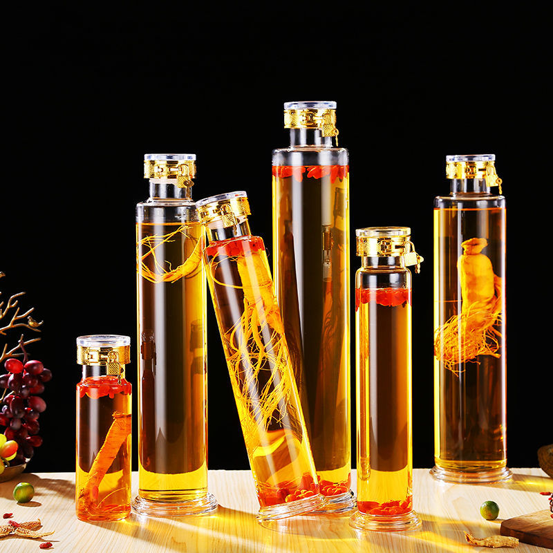 包邮人参泡酒玻璃瓶养生酒瓶2斤3斤家用密封中药酒坛子