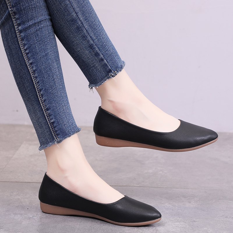 Women's Work Shoes Soft Bottom Comfortable Work for a Long Time and Don't Feel Tired. Black Professional Leather Shoes Shoes for Air Hostesses Hotel Interview Pumps