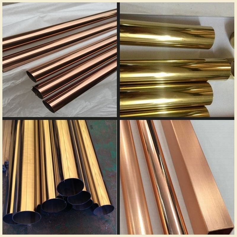 不锈钢玫瑰金钛金香槟金咖啡色黑钛古铜色方管矩形管圆管
